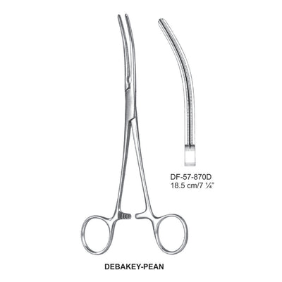 Debakey-Pean Atrauma Artery Forceps, Curved, 18.5cm (DF-57-870D)