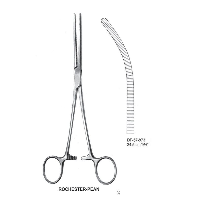 Rochester-Pean Artery Forceps, Curved, 24.5cm (DF-57-873) by Dr. Frigz
