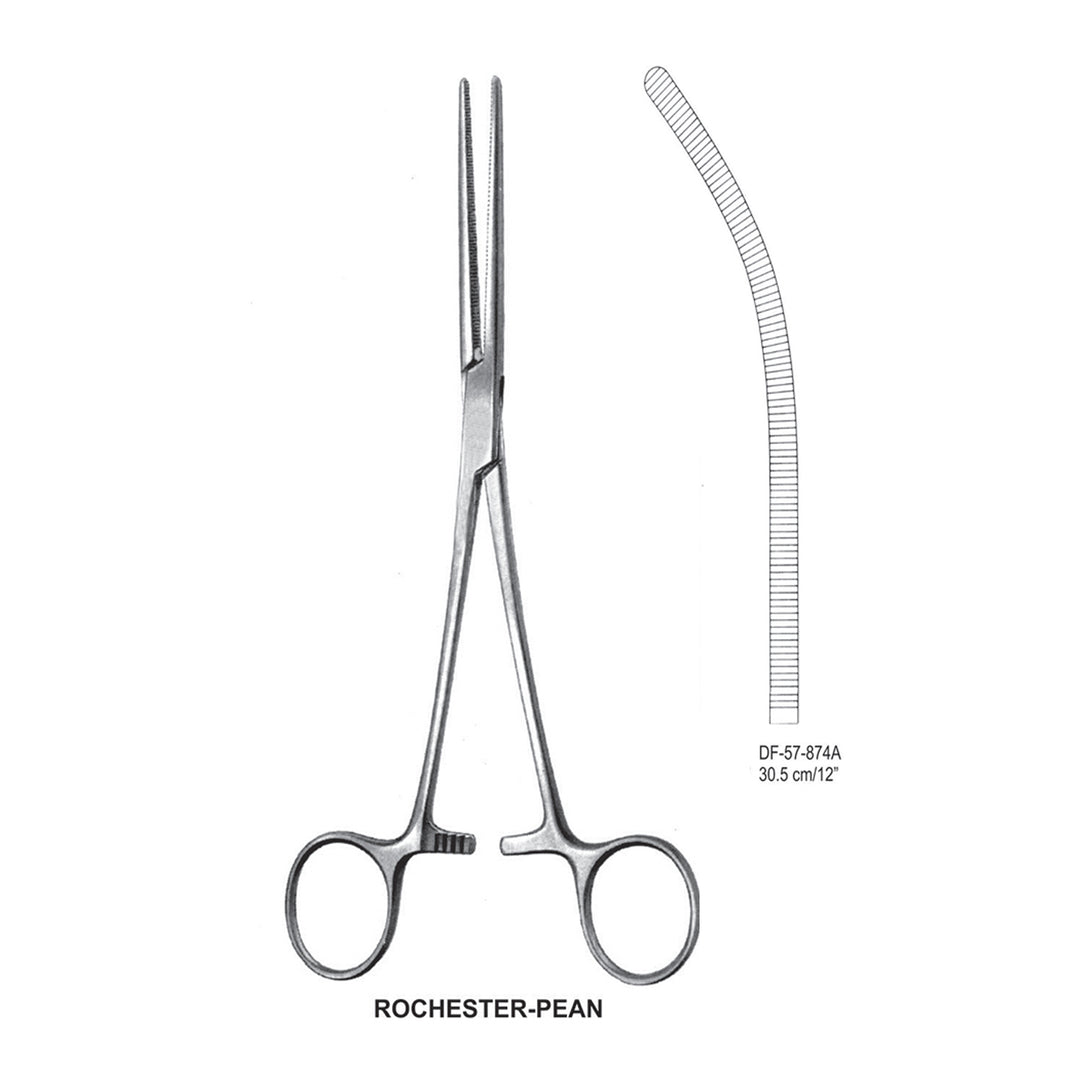 Rochester-Pean Artery Forceps, Curved, 30.5cm (DF-57-874A) by Dr. Frigz