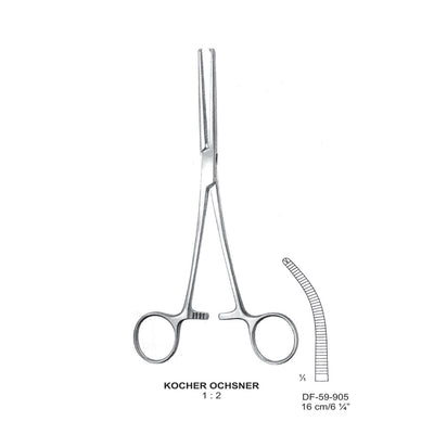 Kocher-Ochsner Artery Forceps, Curved, 1X2 Teeth, 16cm (DF-59-905)