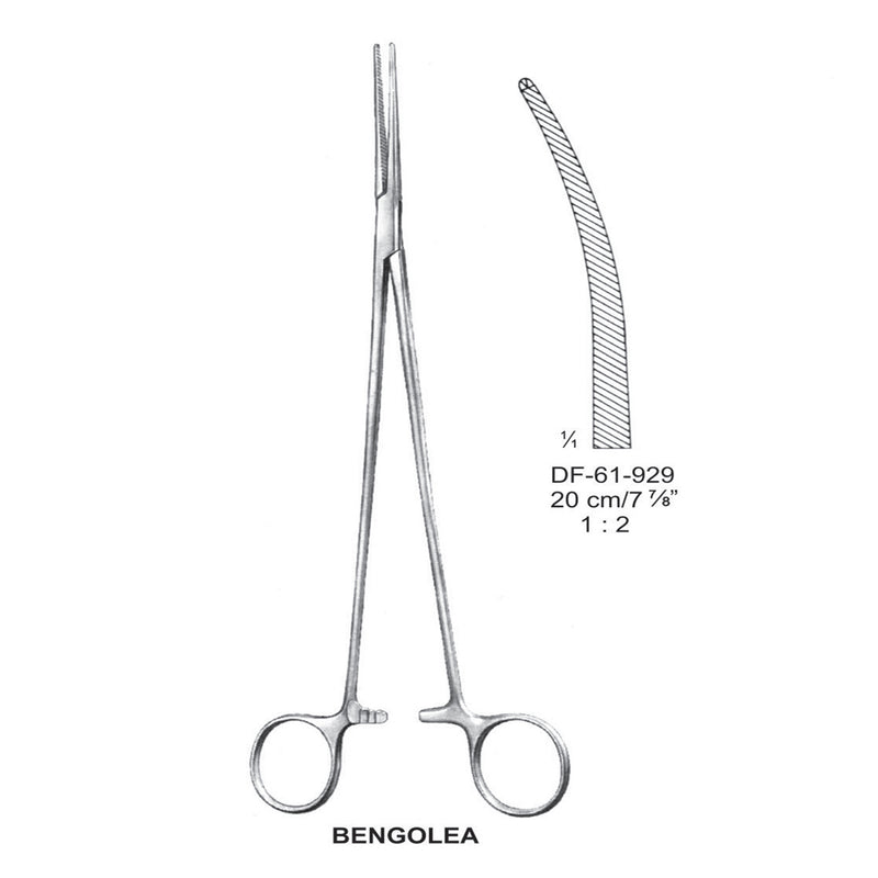 Bengolea Artery Forceps, Curved, 1X2 Teeth, 20cm (DF-61-929) by Dr. Frigz