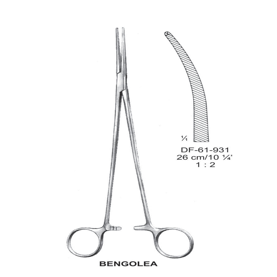 Bengolea Artery Forceps, Curved, 1X2 Teeth, 26cm (DF-61-931) by Dr. Frigz