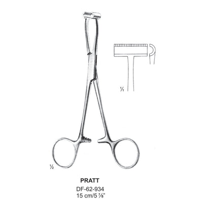 Pratt Artery Forceps, T-Shaped Jaws, 15cm (DF-62-934) by Dr. Frigz