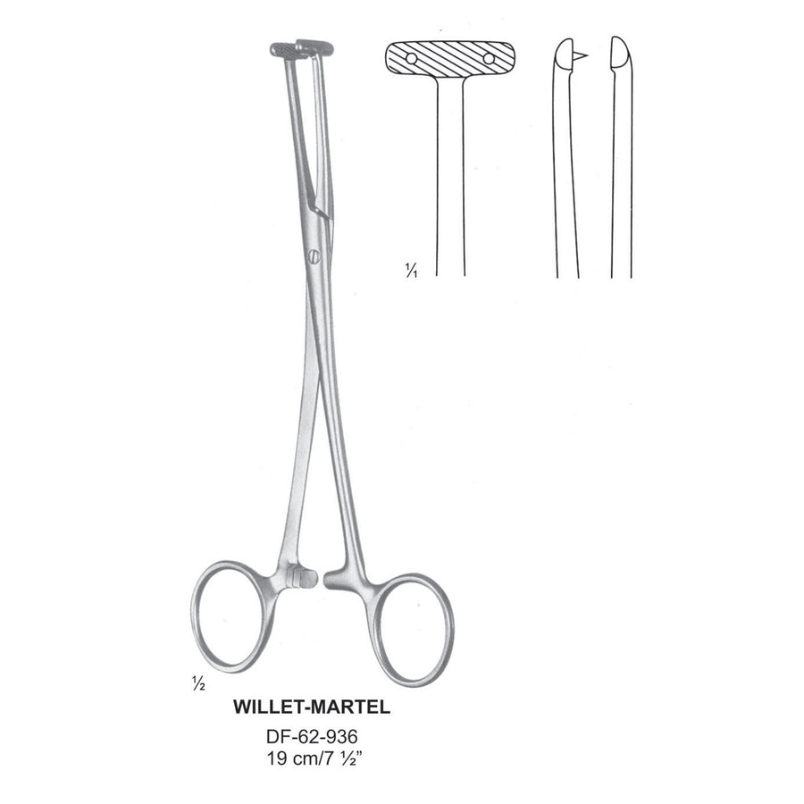 Willet-Martel Face Lift Forceps, 19cm (DF-62-936) by Dr. Frigz