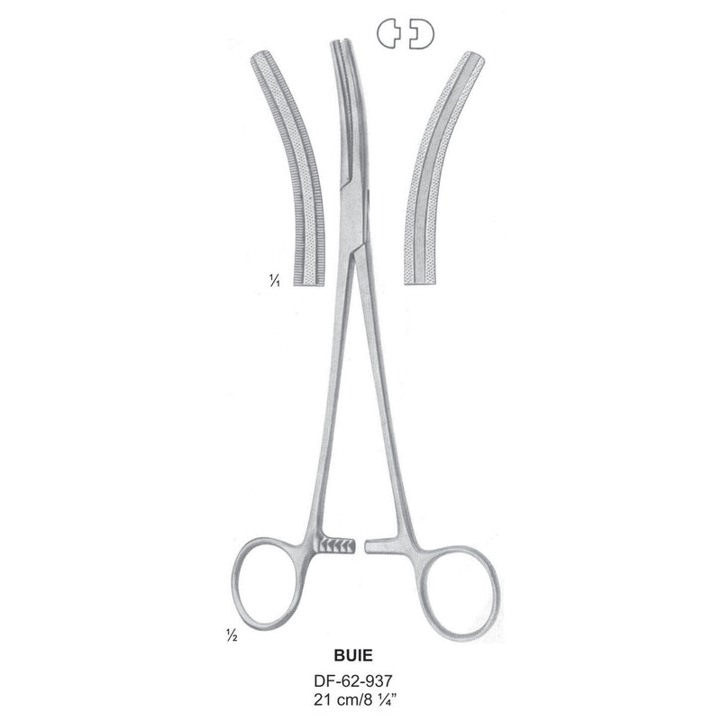 Buie Clamp Forceps, Curved, 21cm (DF-62-937) by Dr. Frigz