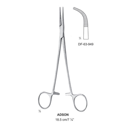 Adson Artery Forceps, Curved, 18.5cm (DF-63-949) by Dr. Frigz