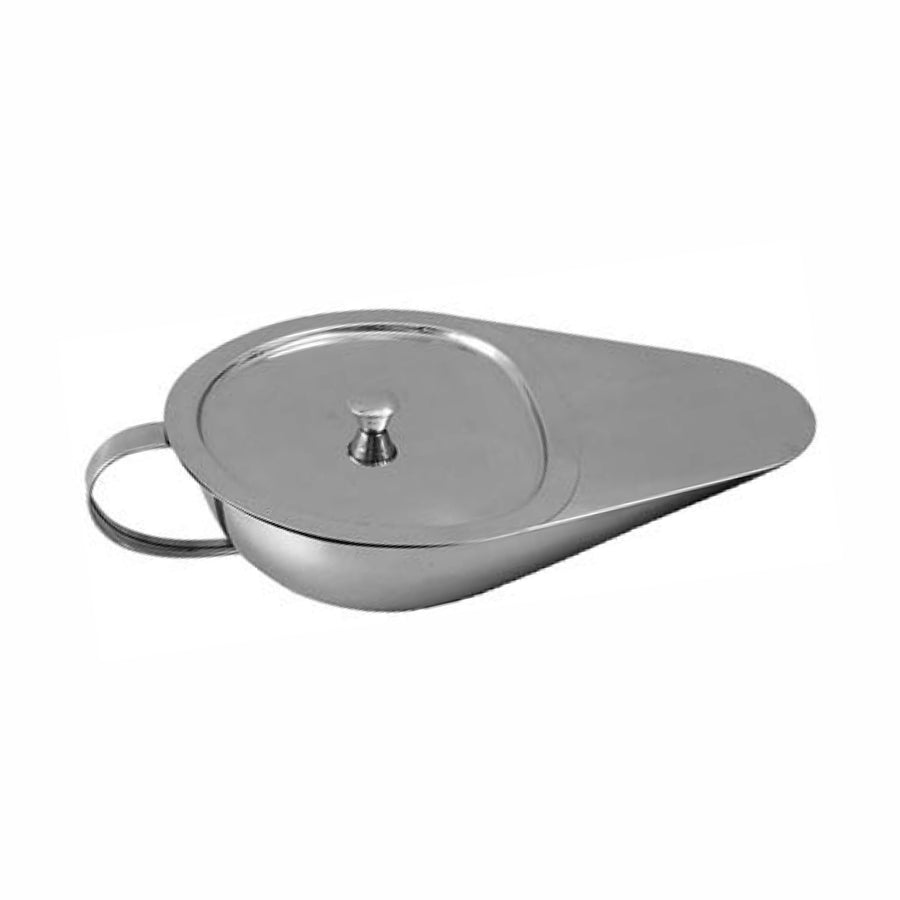 Bed Pan With Lid And Handle  Large ,  L350  X  B230 X  H 100 mm  (DF-633-7048B) by Dr. Frigz