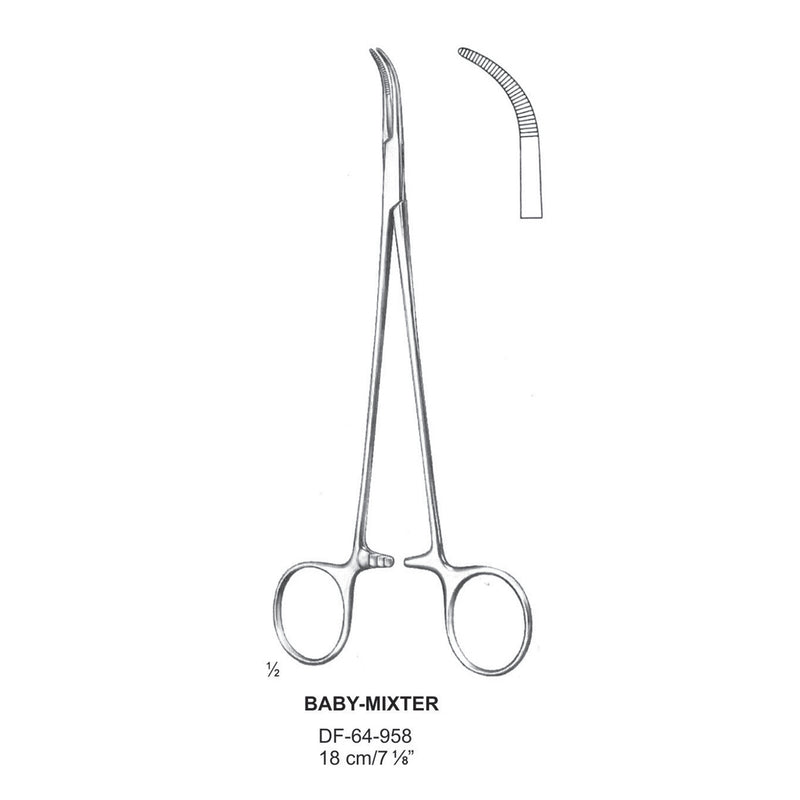 Baby-Mixter Dissecting Forceps, Curved, 18cm  (DF-64-958) by Dr. Frigz