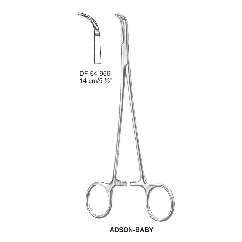 Adson-Baby Dissecting Forceps, Curved, 14cm  (DF-64-959) by Dr. Frigz