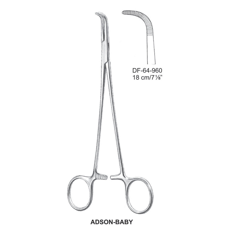 Adson-Baby Dissecting Forceps, Curved, 18cm  (DF-64-960) by Dr. Frigz