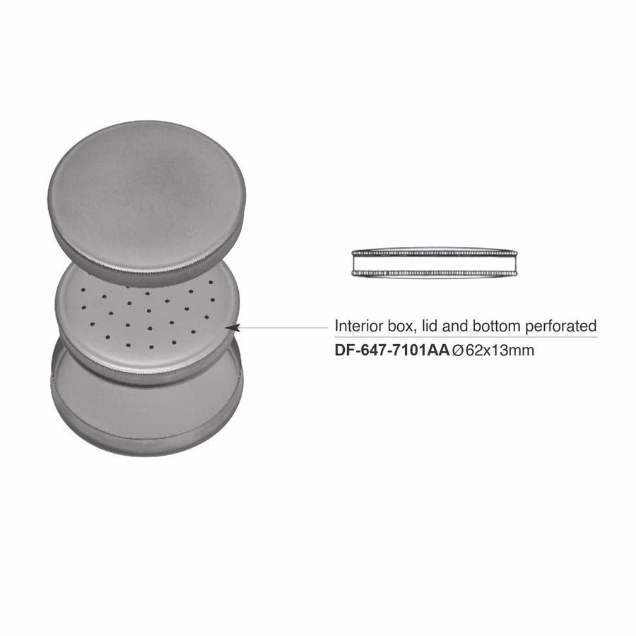 Interior Box Only Lid And Bottom Perforated Dia 62 X 13 mm  (DF-647-7101Aa) by Dr. Frigz