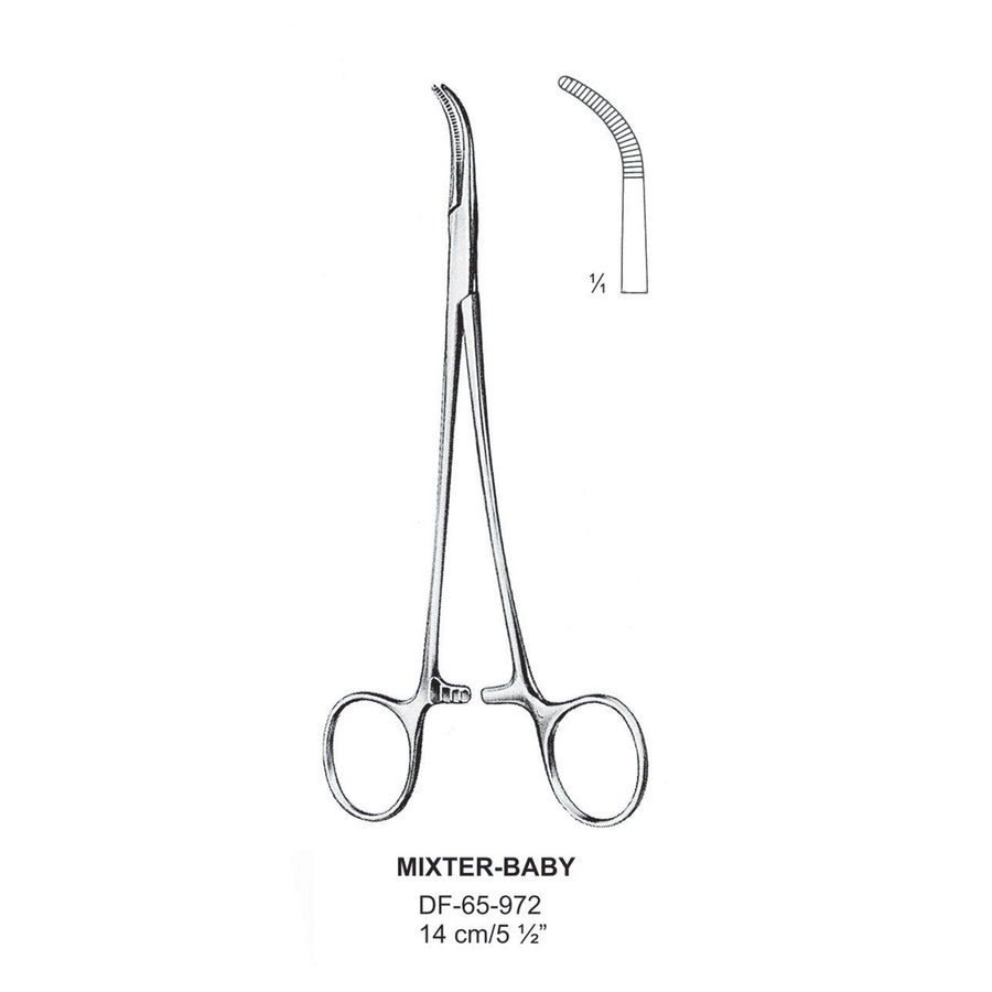 Mixter-Baby Artery Forceps, Curved, 14cm (DF-65-972) by Dr. Frigz