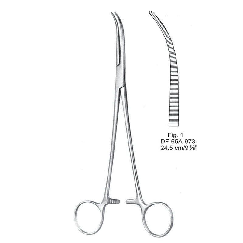 Ligature Forceps, Curved, Fig.1, 24.5cm (DF-65A-973) by Dr. Frigz