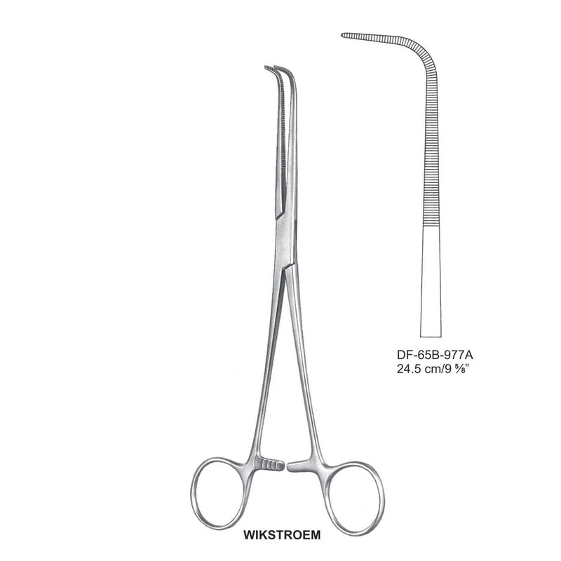 WikStraightoem Ligature Forceps, Curved, 24.5cm (DF-65B-977A) by Dr. Frigz