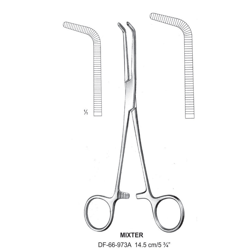 Mixter Ligature Forceps, Angled, 14.5cm (DF-66-973A) by Dr. Frigz