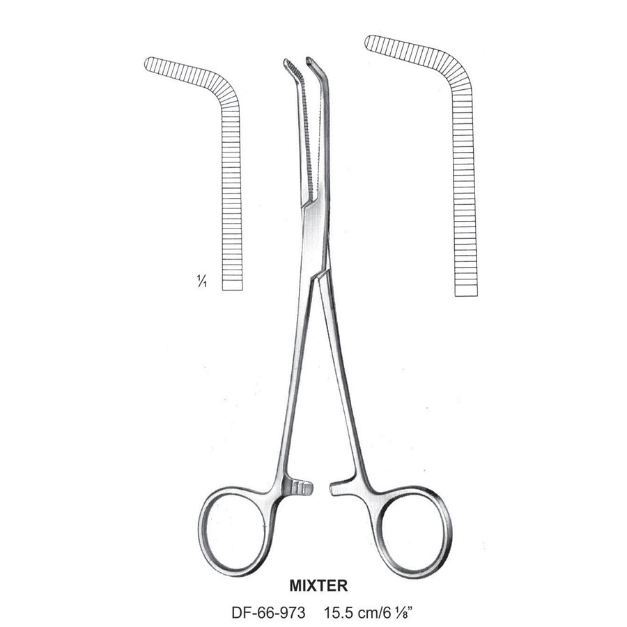 Mixter Ligature Forceps, Angled, 15.5cm (DF-66-973) by Dr. Frigz