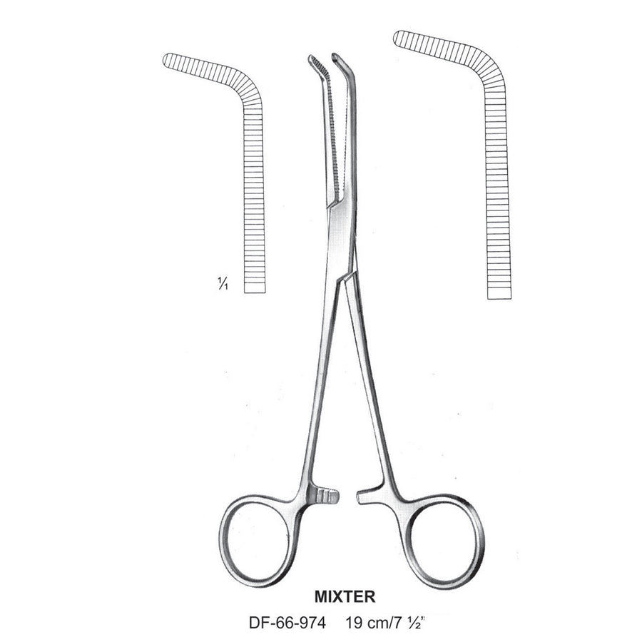 Mixter Ligature Forceps, Angled, 19cm (DF-66-974) by Dr. Frigz