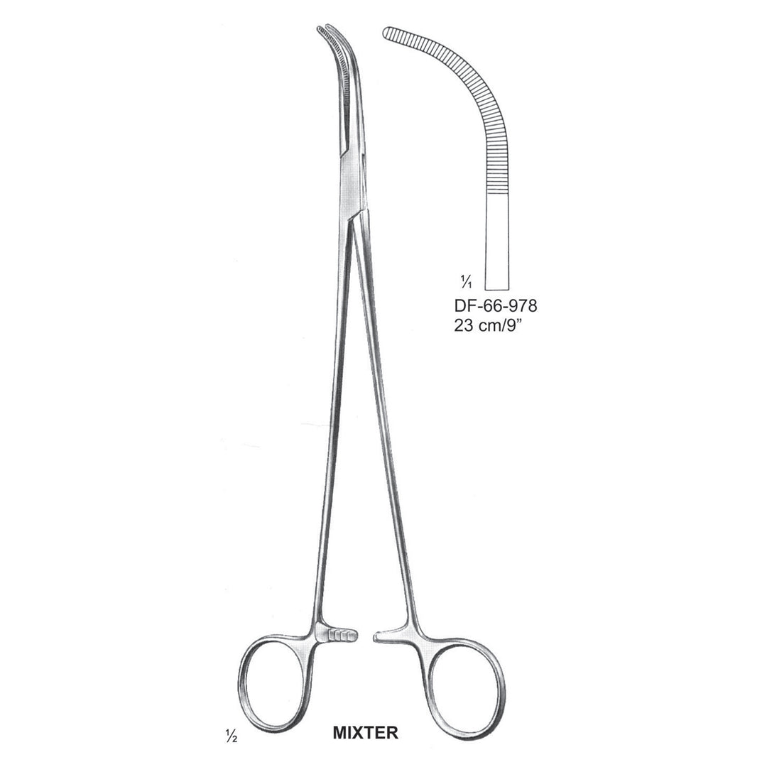 Mixter Ligature Forceps, Curved, 23cm (DF-66-978) by Dr. Frigz