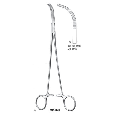 Mixter Ligature Forceps, Curved, 23cm (DF-66-978) by Dr. Frigz