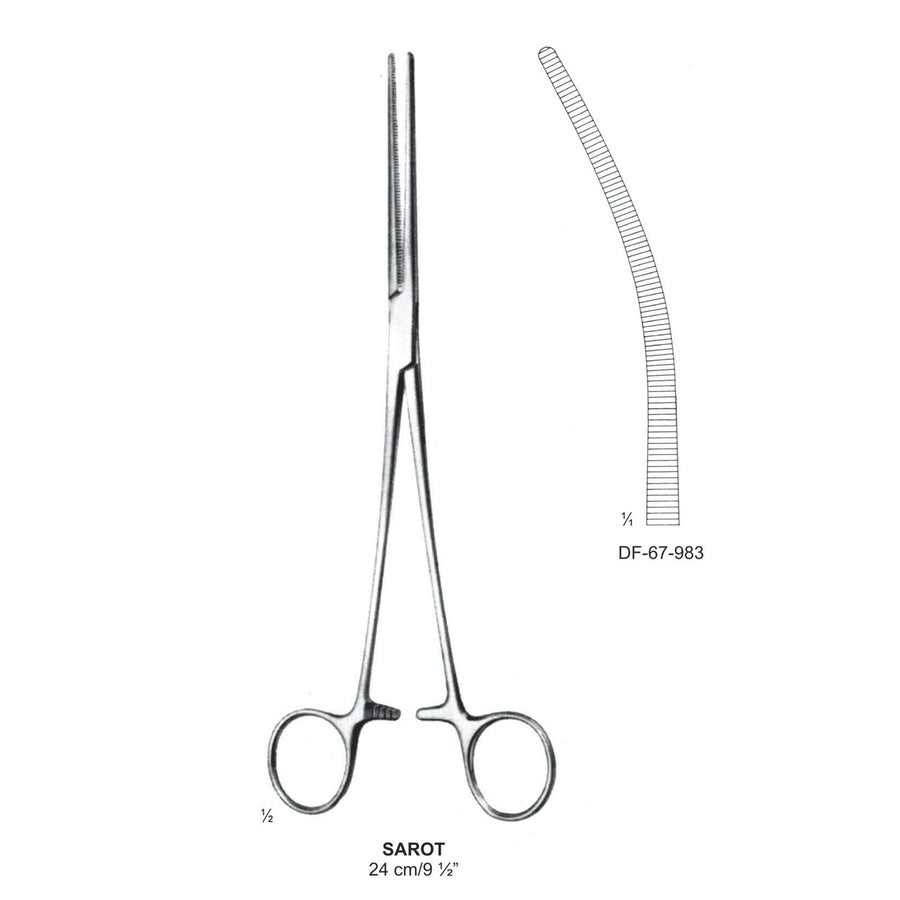 Sarot Artery Forceps, Curved, 24cm (DF-67-983) by Dr. Frigz