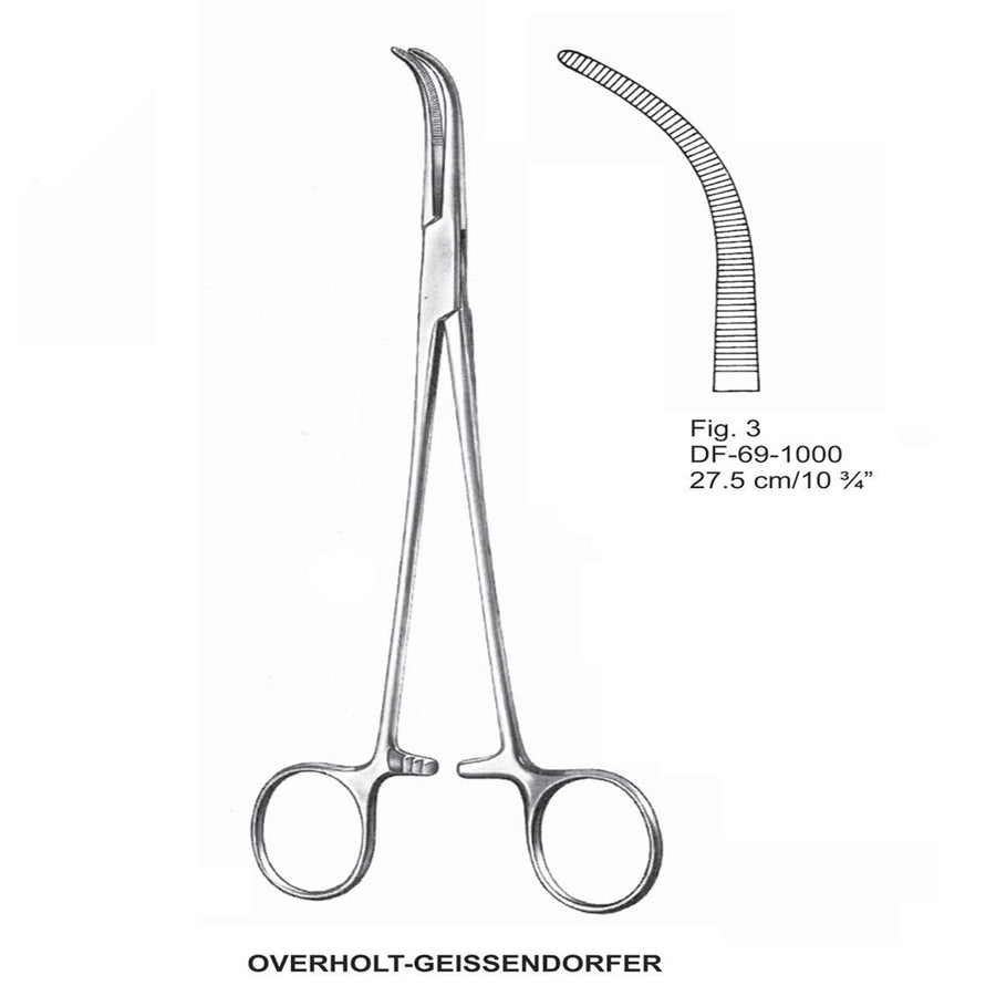 Overholt-Geissendorfer Dissecting Forceps, Curved, Fig.3, 27.5cm (DF-69-1000) by Dr. Frigz