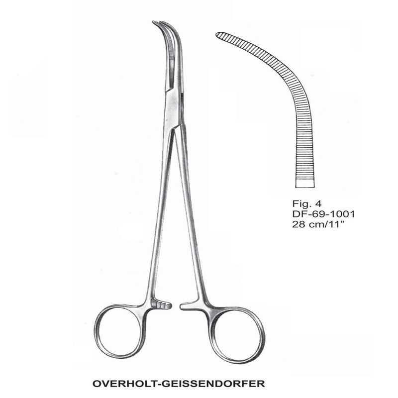 Overholt-Geissendorfer Dissecting Forceps, Curved, Fig.4, 28cm (DF-69-1001) by Dr. Frigz