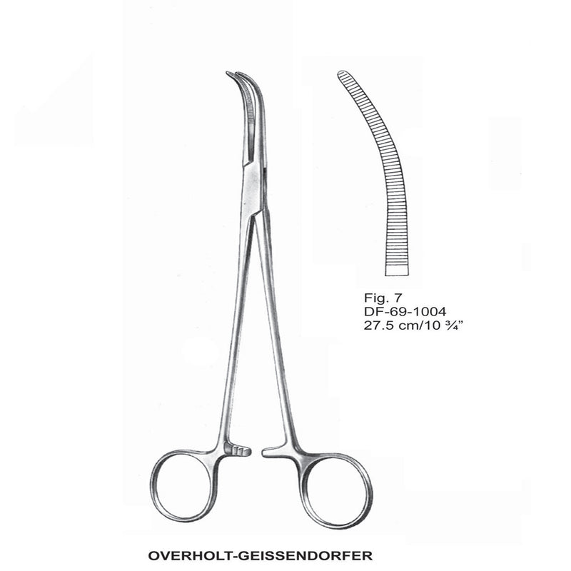 Overholt-Geissendorfer Dissecting Forceps, Curved, Fig.7, 27.5cm (DF-69-1004) by Dr. Frigz