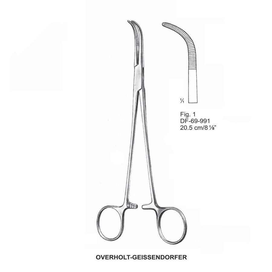 Overholt-Geissendorfer Dissecting Forceps, Curved, Fig.1, 20.5cm (DF-69-991) by Dr. Frigz