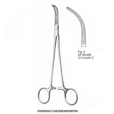 Overholt-Geissendorfer Dissecting Forceps, Curved, Fig.3, 21.5cm (DF-69-993)