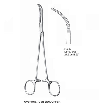 Overholt-Geissendorfer Dissecting Forceps, Curved, Fig.5, 21.5cm (DF-69-995) by Dr. Frigz