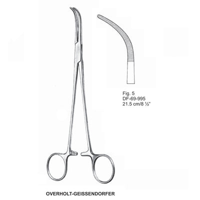 Overholt-Geissendorfer Dissecting Forceps, Curved, Fig.5, 21.5cm (DF-69-995)