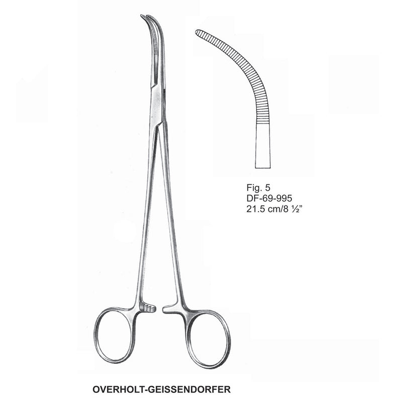 Overholt-Geissendorfer Dissecting Forceps, Curved, Fig.5, 21.5cm (DF-69-995) by Dr. Frigz