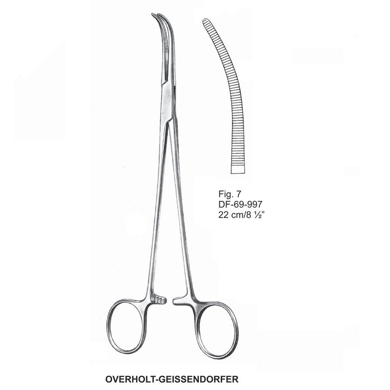 Overholt-Geissendorfer Dissecting Forceps, Curved, Fig.7, 22cm (DF-69-997) by Dr. Frigz