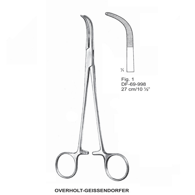 Overholt-Geissendorfer Dissecting Forceps, Curved, Fig.1, 27cm (DF-69-998) by Dr. Frigz