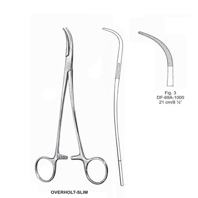Overholt-Slim Artery Forceps, S-Shaped, Fig-3, 21cm (DF-69A-1000)