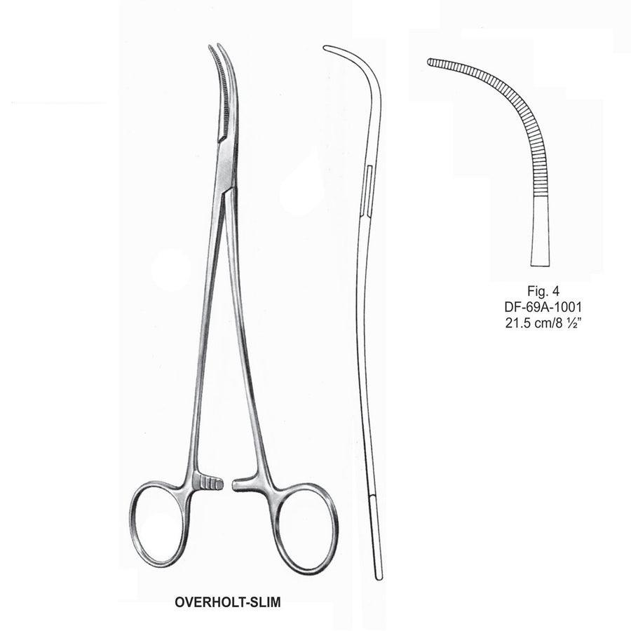 Overholt-Slim Artery Forceps, S-Shaped, Fig-4, 21.5cm (DF-69A-1001) by Dr. Frigz