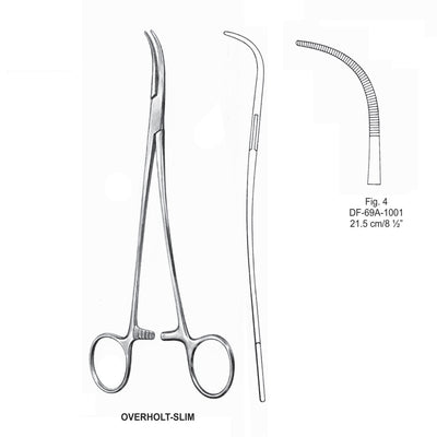 Overholt-Slim Artery Forceps, S-Shaped, Fig-4, 21.5cm (DF-69A-1001)