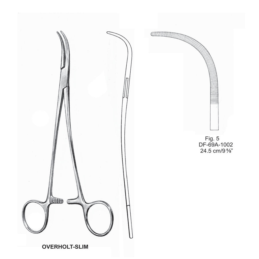 Overholt-Slim Artery Forceps, S-Shaped, Fig-5, 24.5cm (DF-69A-1002) by Dr. Frigz