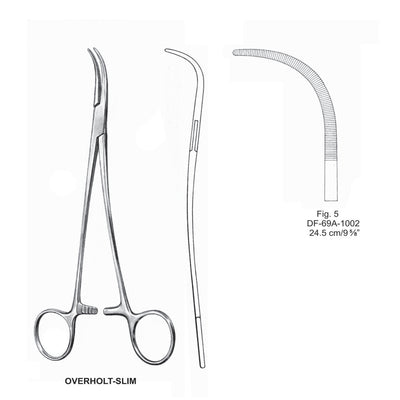 Overholt-Slim Artery Forceps, S-Shaped, Fig-5, 24.5cm (DF-69A-1002)