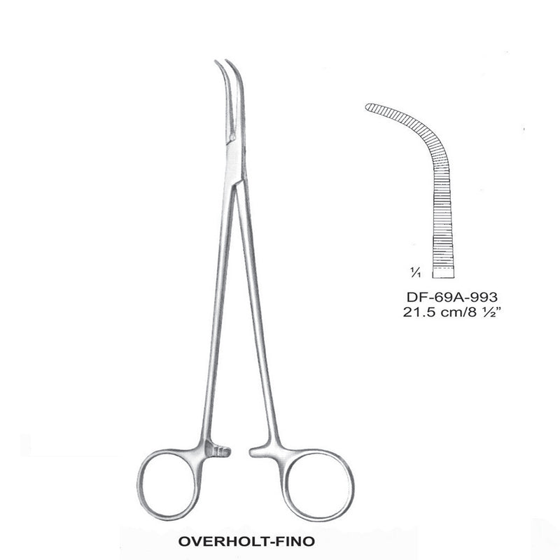 Overholt-Fino Artery Forceps, Curved, 21.5cm (DF-69A-993) by Dr. Frigz