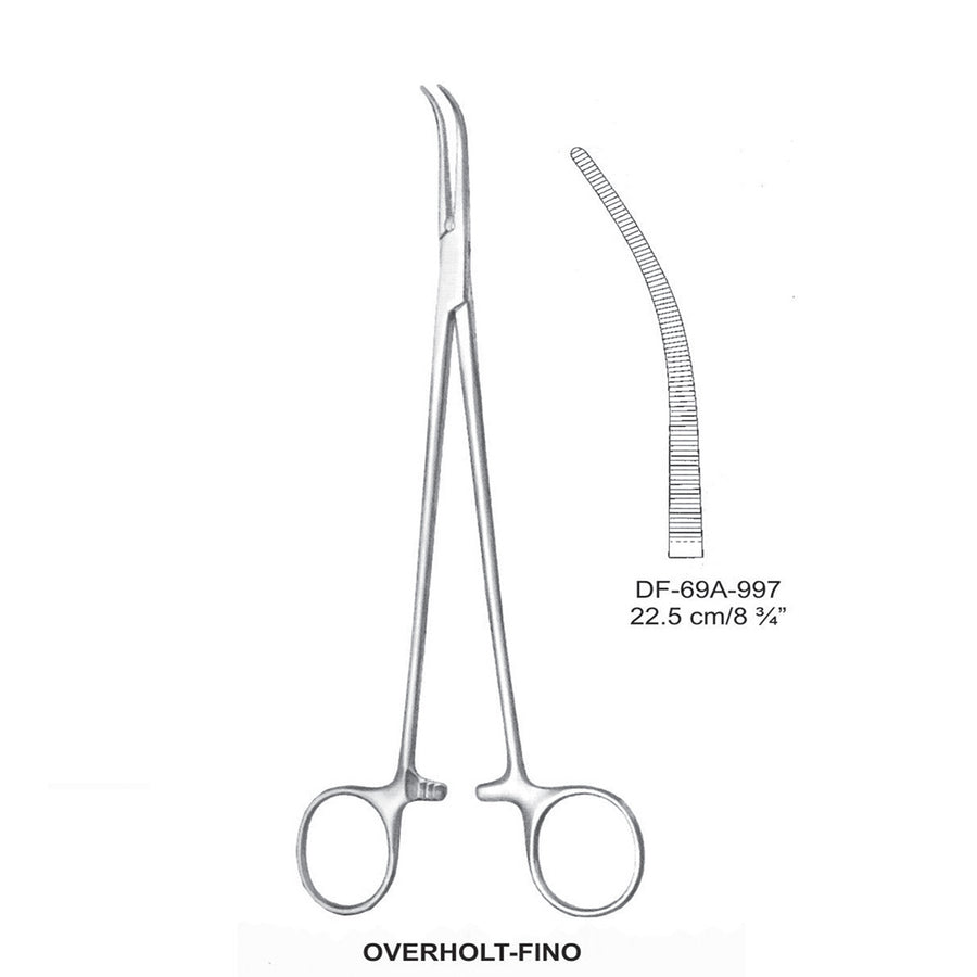 Overholt-Fino Artery Forceps, Curved, 22.5cm (DF-69A-997) by Dr. Frigz