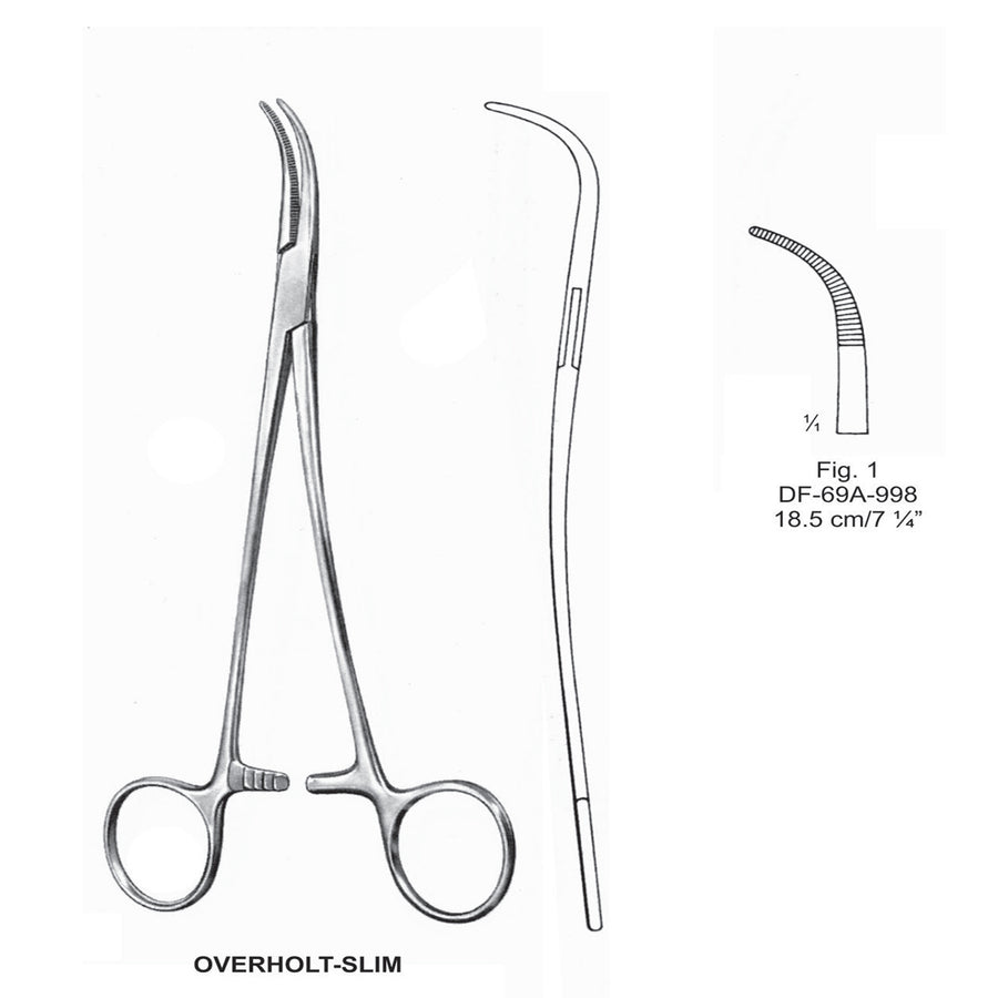 Overholt-Slim Artery Forceps, S-Shaped, Fig-1, 18.5cm (DF-69A-998) by Dr. Frigz
