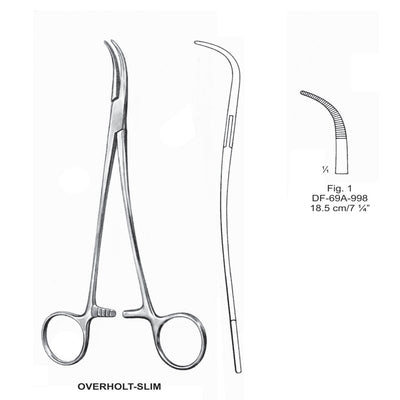 Overholt-Slim Artery Forceps, S-Shaped, Fig-1, 18.5cm (DF-69A-998)