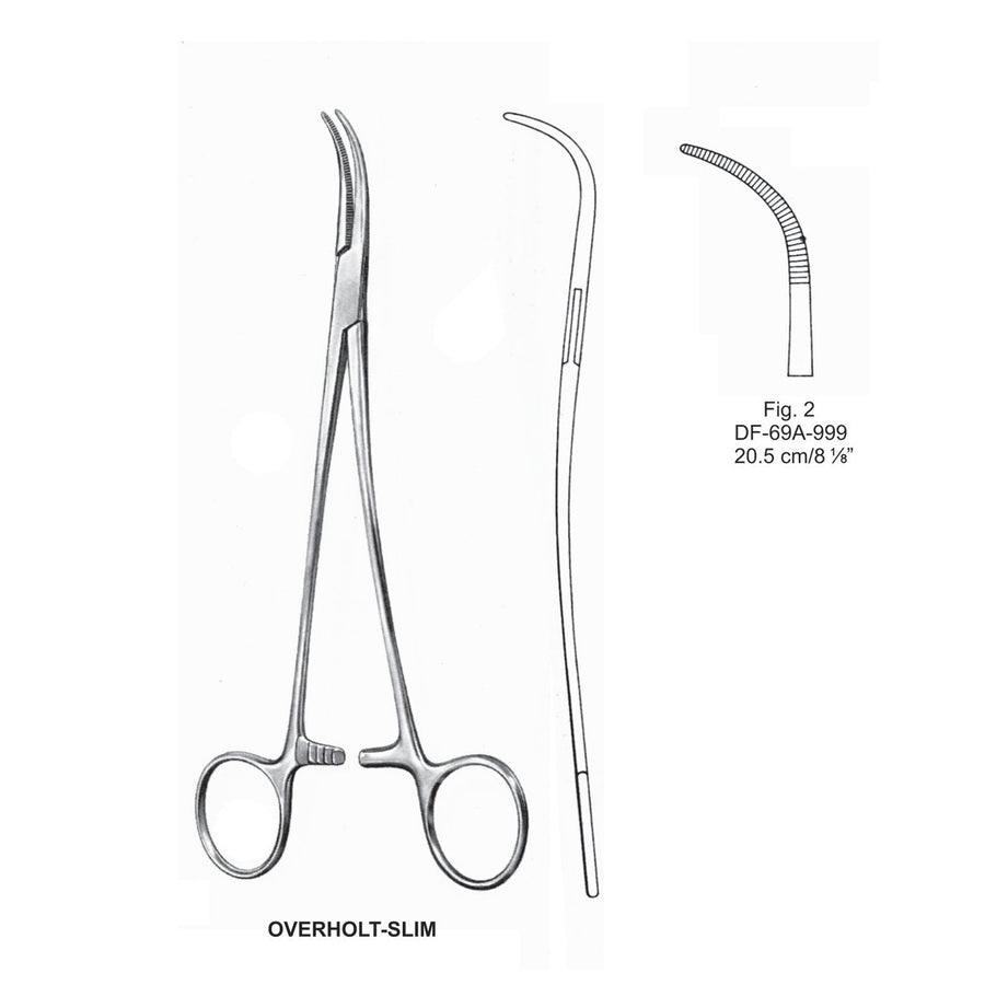 Overholt-Slim Artery Forceps, S-Shaped, Fig-2, 20.5cm (DF-69A-999) by Dr. Frigz