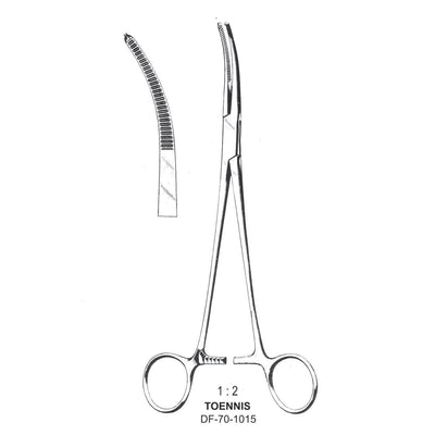 Toennis Dissecting Forceps, Curved, 1X2 Teeth, 21cm (DF-70-1015) by Dr. Frigz