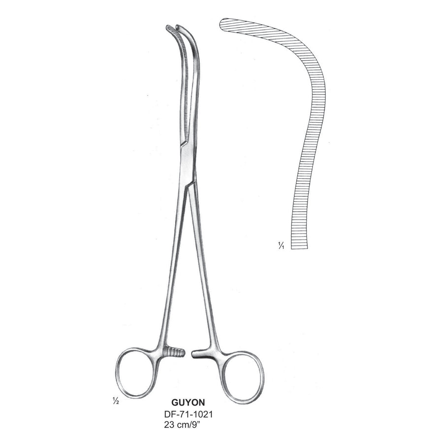 Guyon Kidney Pedicle Forceps, Long, 23cm (DF-71-1021) by Dr. Frigz