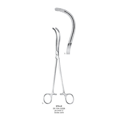 Stille Kidney Pedical Clamps, 24Cm, Screw Joint (DF-72A-1025B) by Dr. Frigz