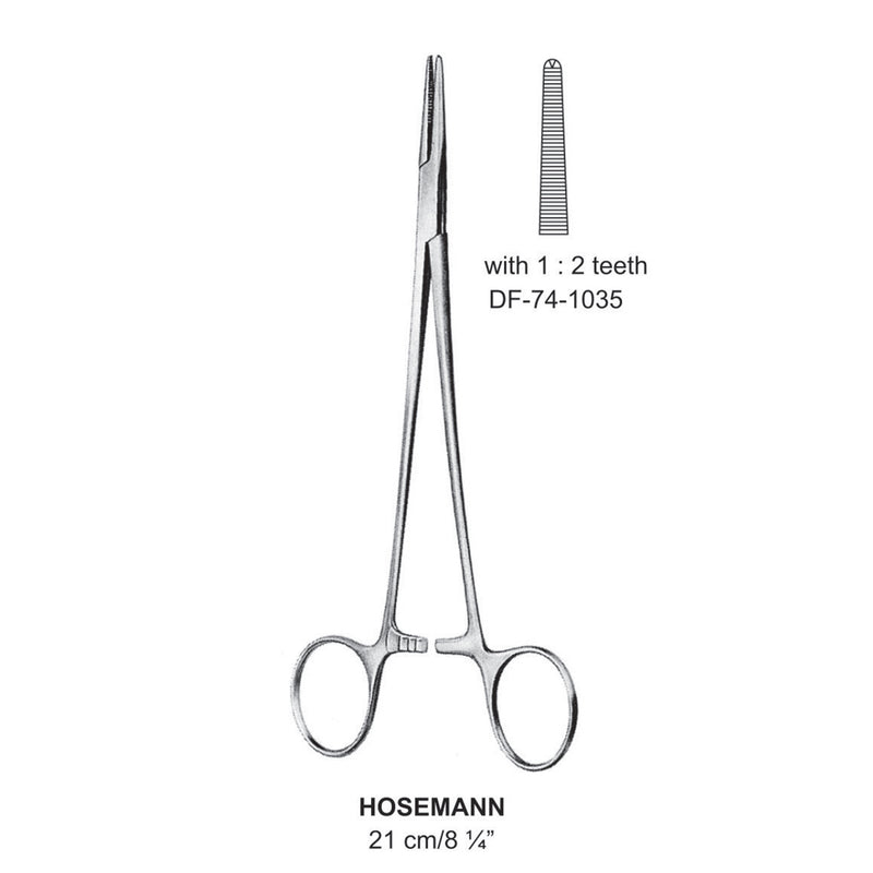 Hosemann Artery Forceps, 1X2 Teeth, 21cm (DF-74-1035) by Dr. Frigz