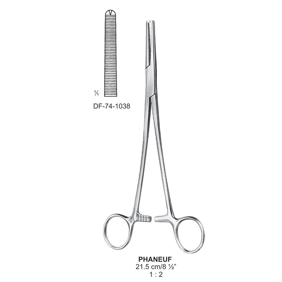 Phaneuf Artery Forceps, Straight, 1X2 Teeth, 21.5cm (DF-74-1038) by Dr. Frigz