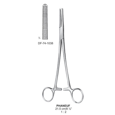 Phaneuf Artery Forceps, Straight, 1X2 Teeth, 21.5cm (DF-74-1038)